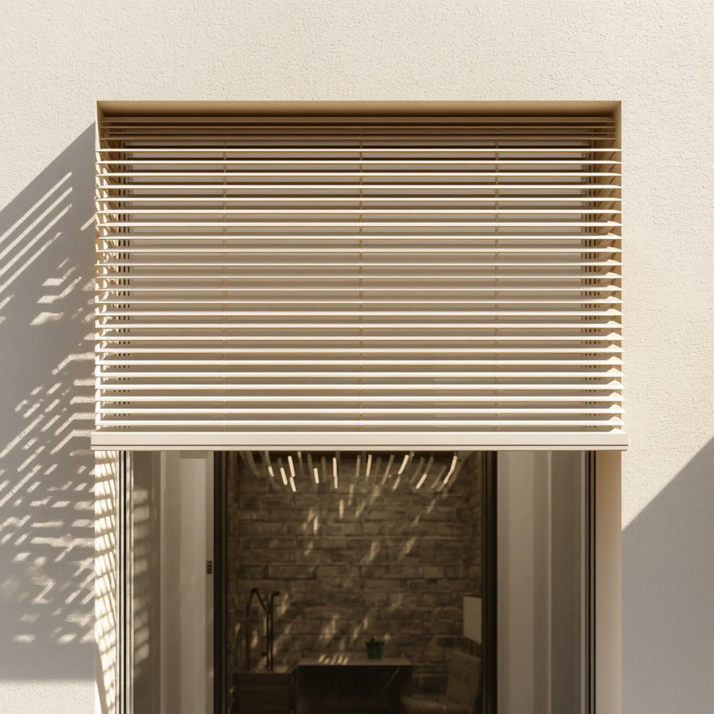 Aluminium-Raffstore an moderner Fassade in Graz